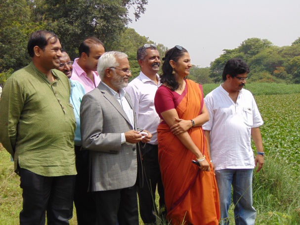 (L-R)- Sridhar Pabbisetty, CEO, NBF, Vamanacharya, Chairman, KSPCB, Madhuri Subbarao, Member, Friends of Lake, Rajshekhar, President, North East Residents Welfare Association